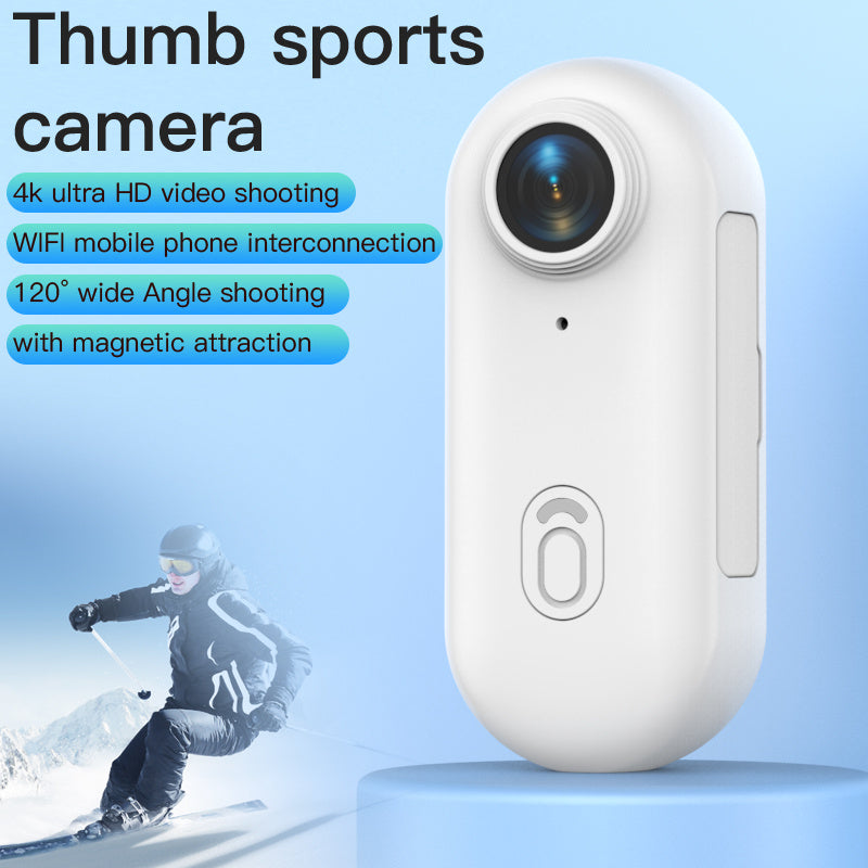 Mini 4K Action Camera – Waterproof Body Cam for Motorcycle, Helmet, Bike, Outdoor Sports – Thumb-Sized with 150min Battery & Magnetic Mount
