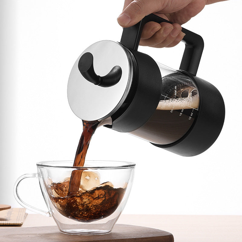 French Press Coffee Maker – 1000ml Heat-Resistant Glass Coffee & Tea Brewer