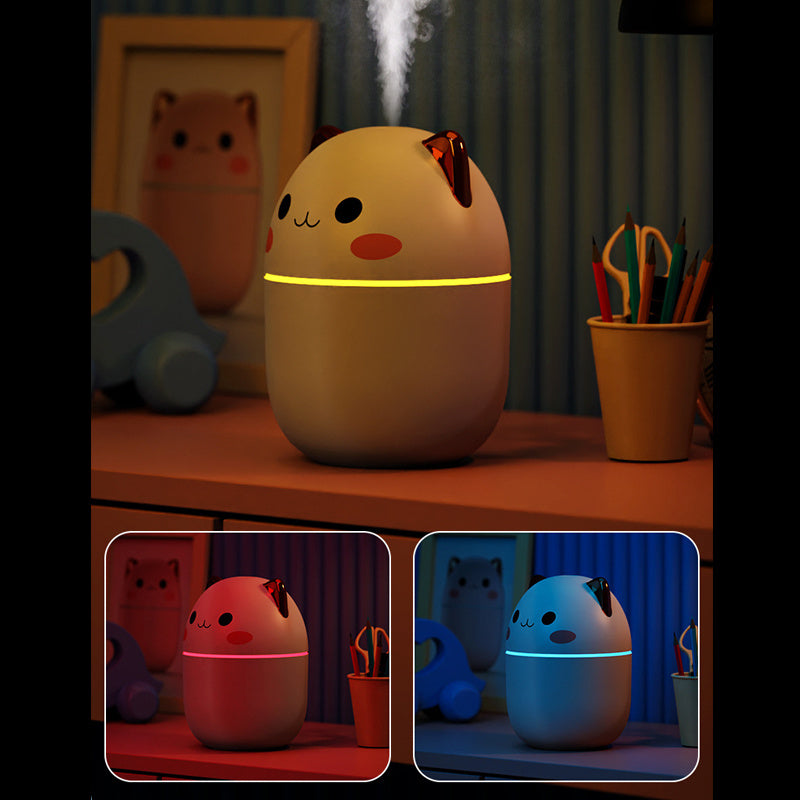 Cute Cat Air Humidifier – USB Ultrasonic Aromatherapy Diffuser with LED Night Light for Home, Office & Car