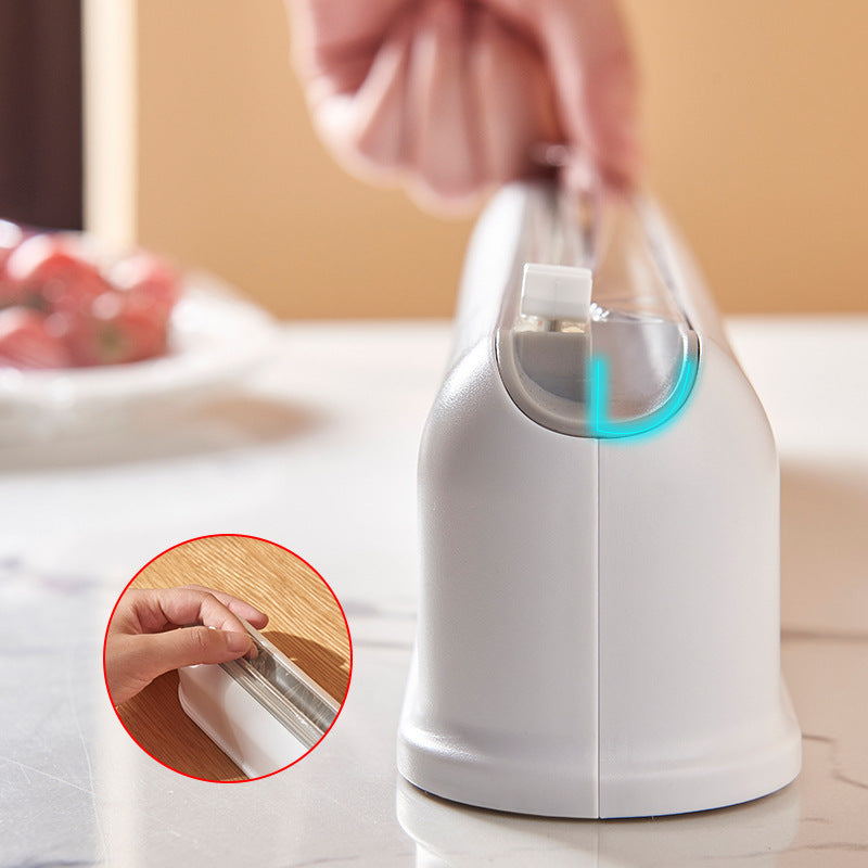 Cling Film Suction Cup Wall-Mounted Box with Adjustable Cutter | Kitchen Storage Organizer with Free Plastic Wrap
