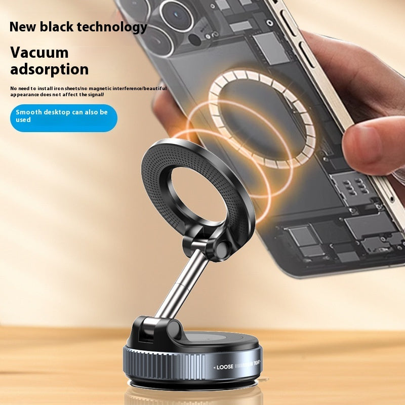 360° Vacuum Magnetic Car Phone Holder – Magsafe-Compatible Zinc Alloy Rotating Mount for Dashboard, Kitchen & More