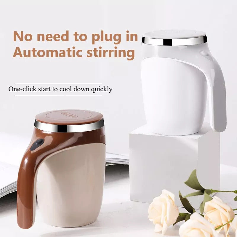 Rechargeable Automatic Stirring Mug – Magnetic Self-Stirring Coffee Cup, 400ML, USB Electric Mixer for Home & Office