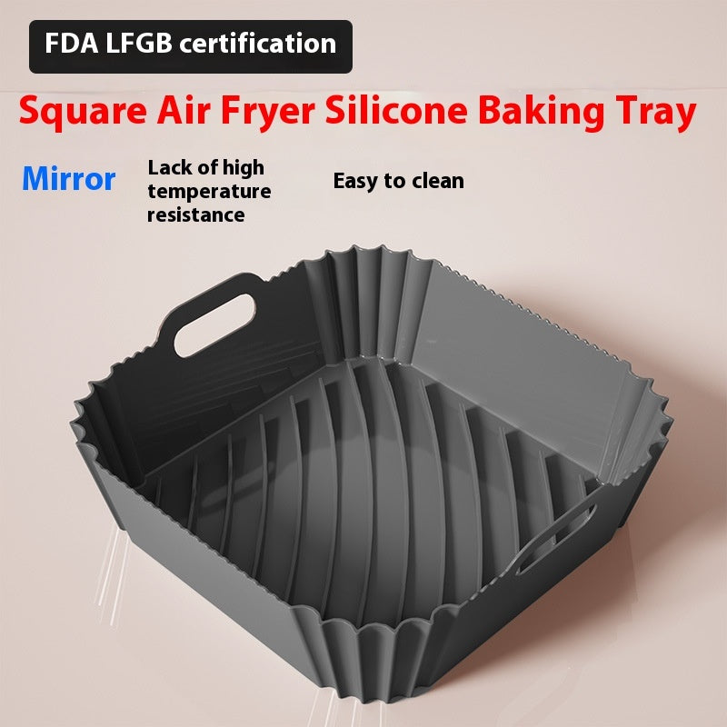 Food Grade Silicone Air Fryer Tray – Non-Stick, Reusable & Dishwasher Safe