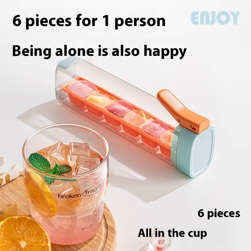 One-Touch Release Ice Cube Mold with Storage Box – Food Grade Plastic Ice Tray