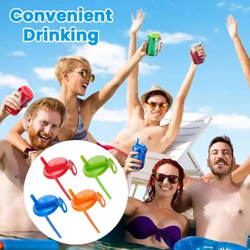 Reusable Soda Can Lid with Straw – Leakproof Beverage Cap for Cola, Beer, Juice & Soft Drinks