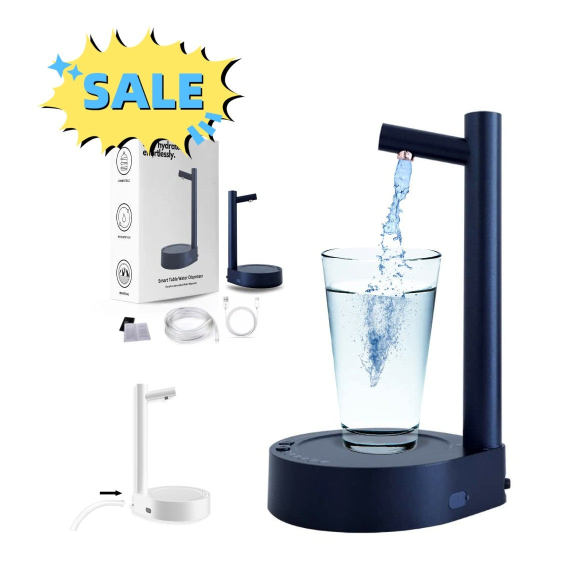 Electric Automatic Water Bottle Dispenser – Rechargeable USB Water Gallon Pump for Desk & Office