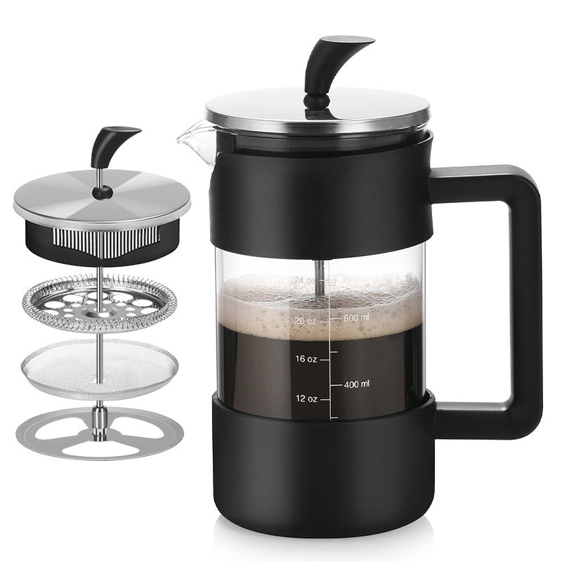 French Press Coffee Maker – 1000ml Heat-Resistant Glass Coffee & Tea Brewer
