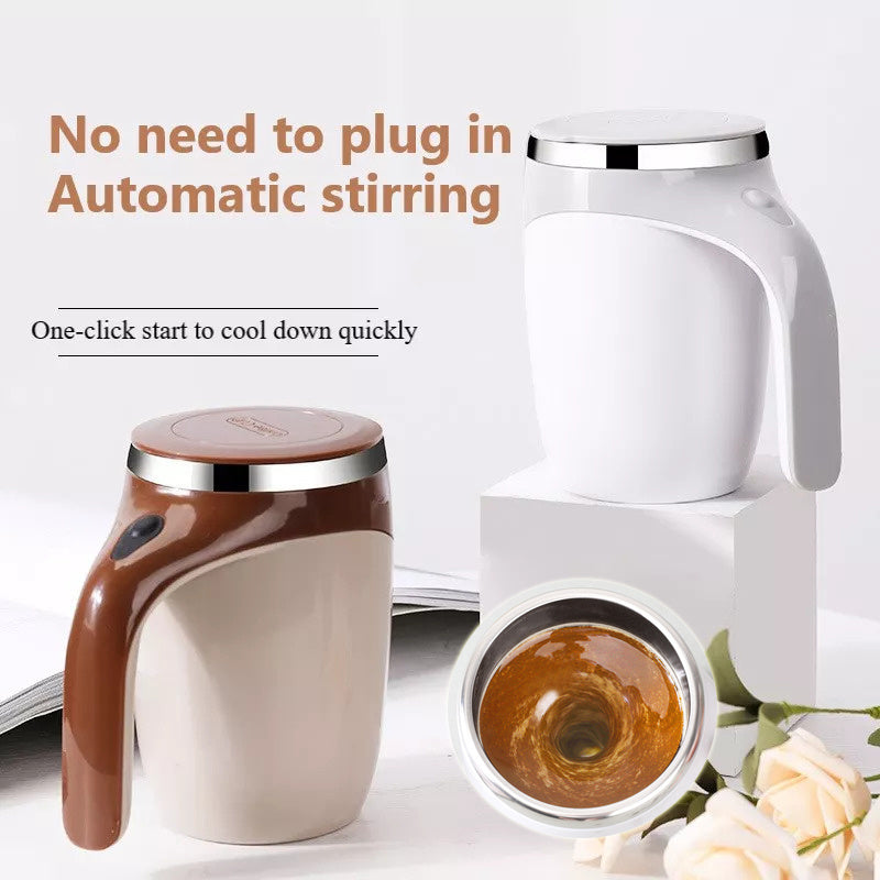 Rechargeable Automatic Stirring Mug – Magnetic Self-Stirring Coffee Cup, 400ML, USB Electric Mixer for Home & Office