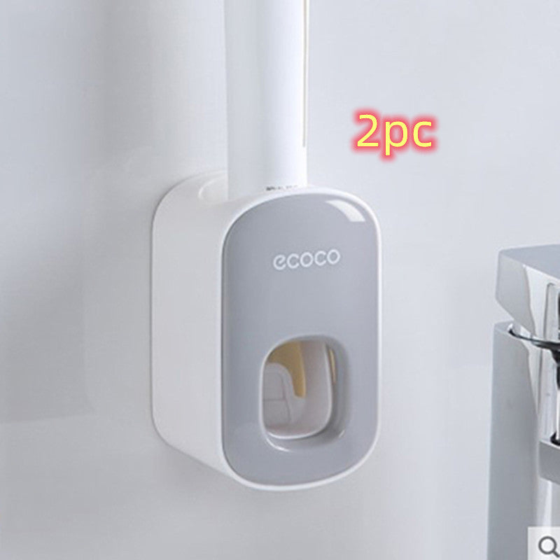 Wall Mounted Automatic Toothpaste Dispenser & Toothbrush Holder – No-Drill Bathroom Set UK