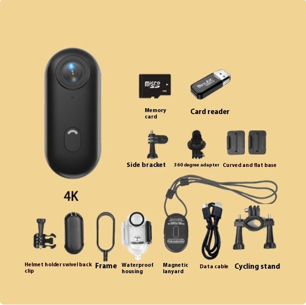 Mini 4K Action Camera – Waterproof Body Cam for Motorcycle, Helmet, Bike, Outdoor Sports – Thumb-Sized with 150min Battery & Magnetic Mount