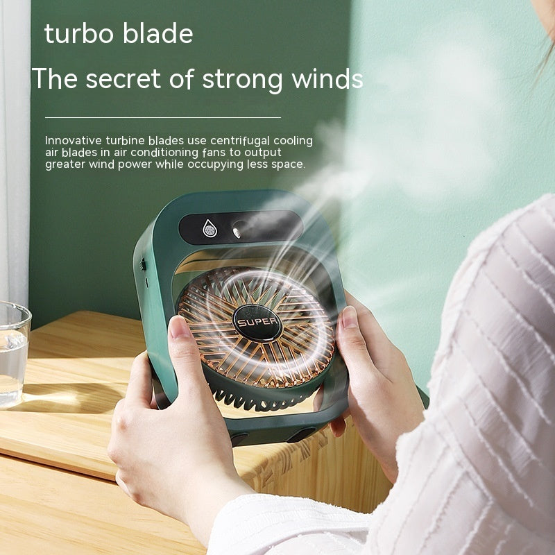 Mini Air Conditioning Desk Fan – USB Rechargeable Misting Fan & Air Cooler | 3-Speed Portable Humidifier for Home & Office (UK)