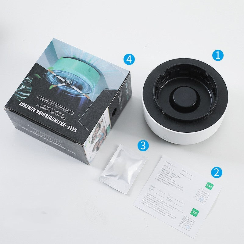Automatic Smoke Removal Air Purifier Ashtray – Portable Anion Ashtray for Home, Office & Car