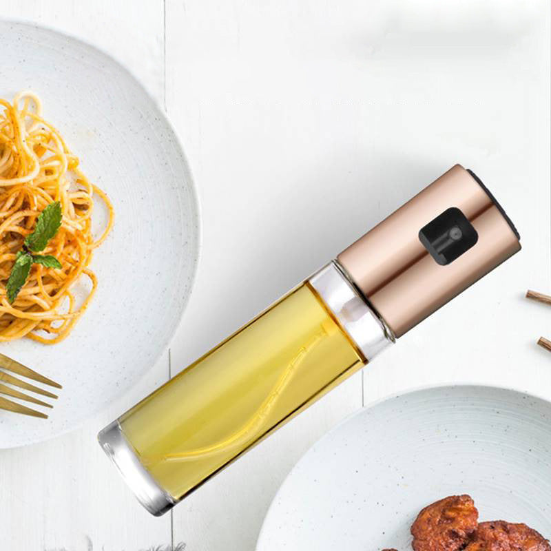 Oil & Vinegar Spray Bottle – Push Type Glass Oil Sprayer for BBQ, Cooking & Baking (100ml)