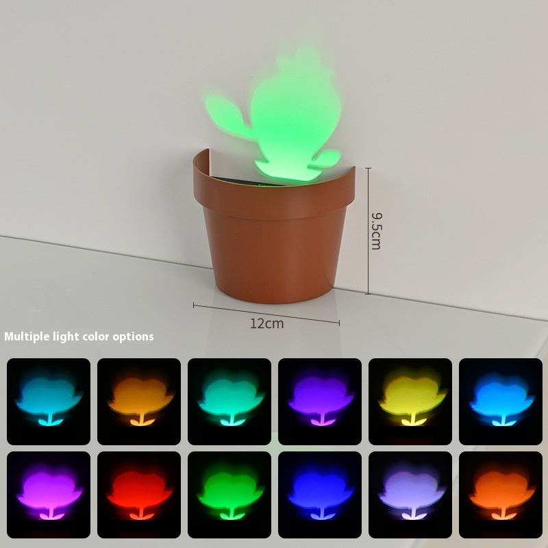 Colorful Flower Pot Night Light – Creative LED Potted Plant Lamp for Home Decoration