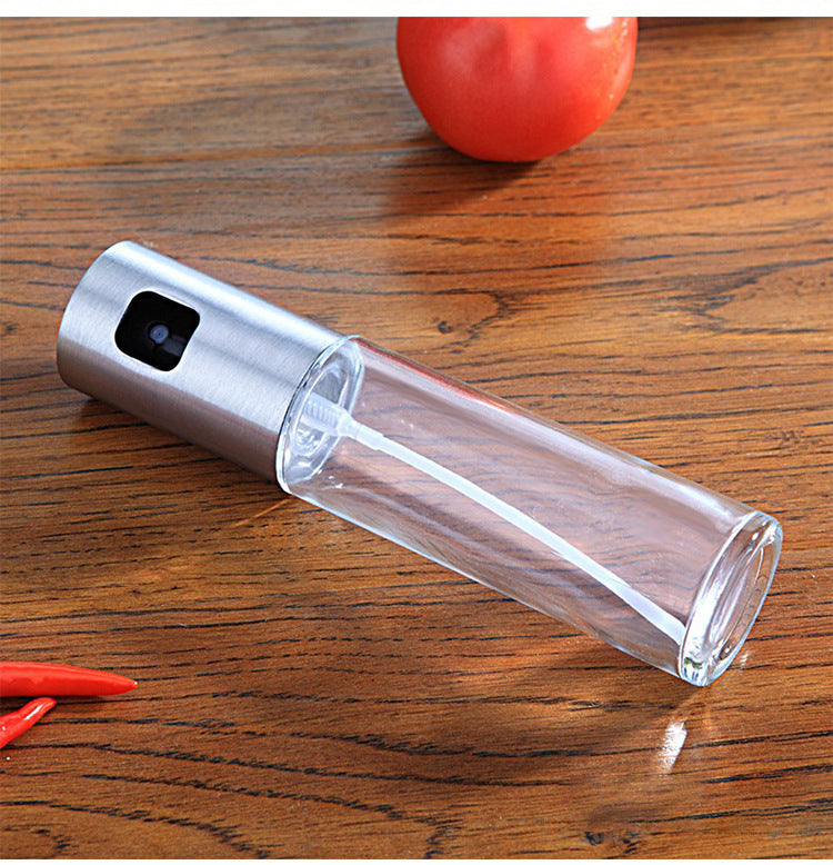 Oil & Vinegar Spray Bottle – Push Type Glass Oil Sprayer for BBQ, Cooking & Baking (100ml)
