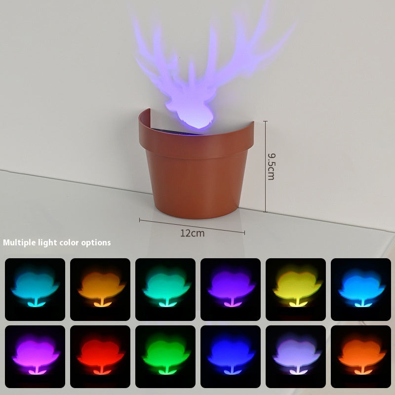 Colorful Flower Pot Night Light – Creative LED Potted Plant Lamp for Home Decoration