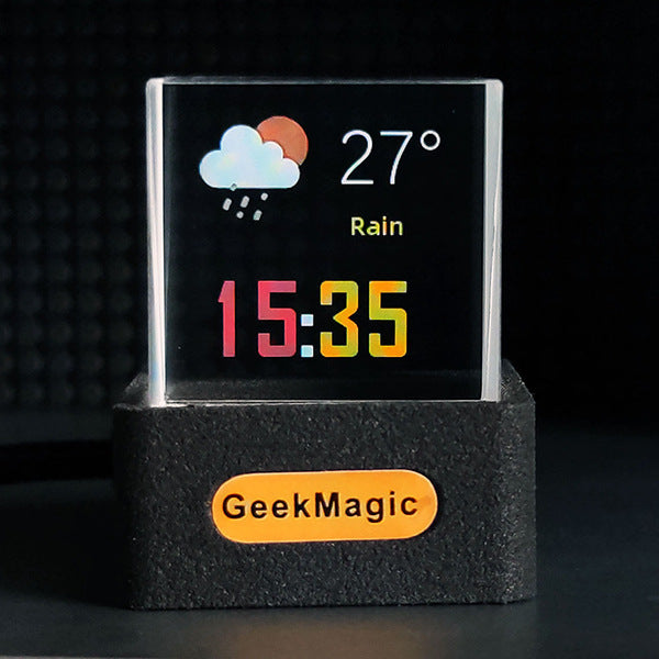 Trendy Mini Transparent WiFi Weather Clock – Modern Digital Weather & Time Display