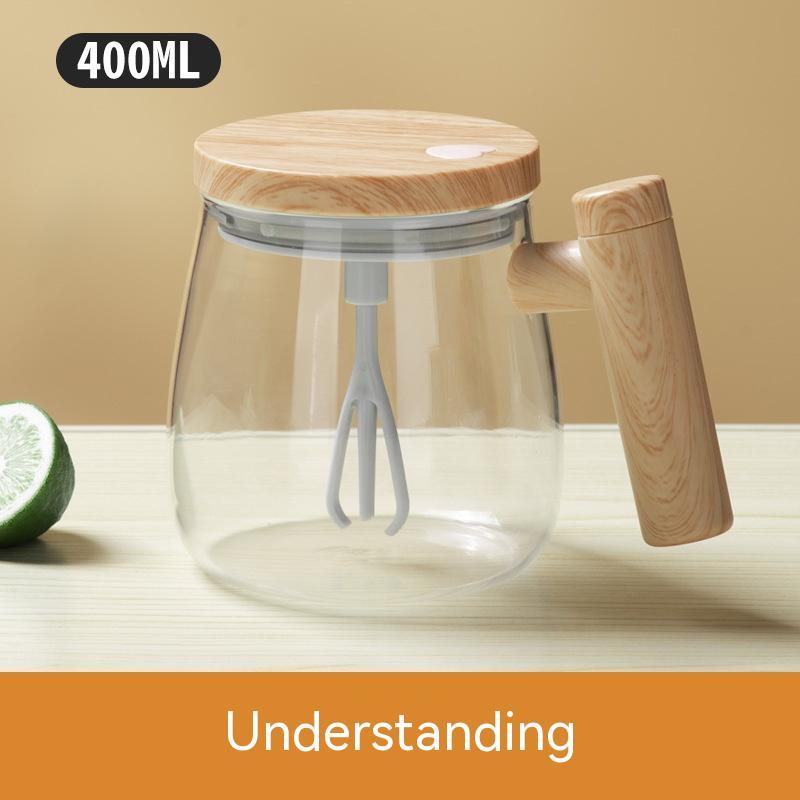 400ML Self-Stirring Coffee Mug – Electric Automatic Mixing Glass Cup for Coffee & More