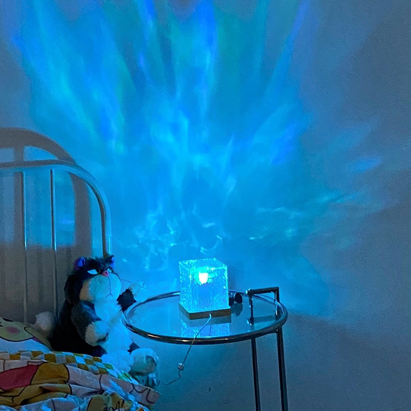 LED Water Ripple Ambient Night Light – 16 Colour Crystal Lamp with Remote Control & USB Charging