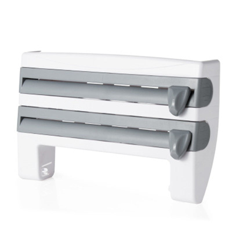 4-in-1 Kitchen Roll Holder Dispenser – Wall-Mounted Storage for Foil, Cling Film & Paper Towels