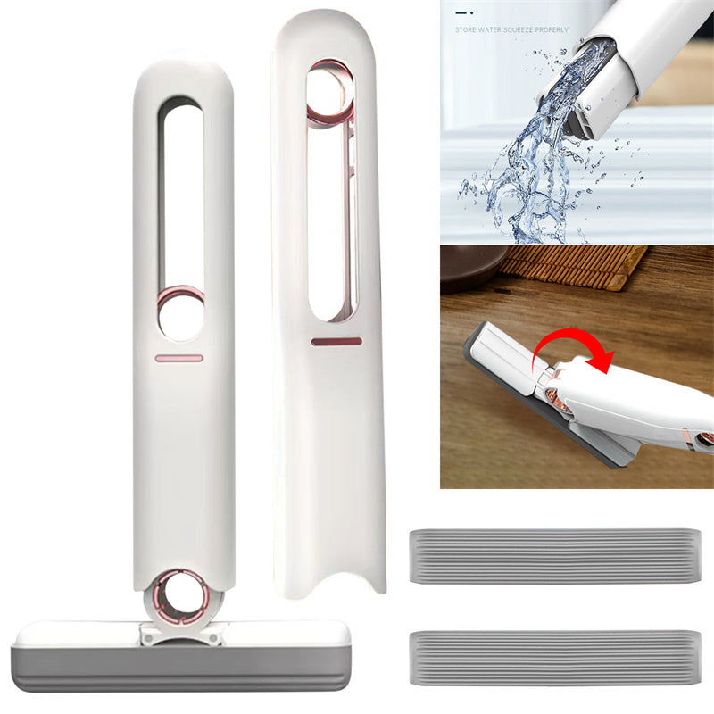 Mini Sponge Squeeze Mop – Portable Floor & Glass Cleaner for Home, Car & Office (Eco Cotton Head)