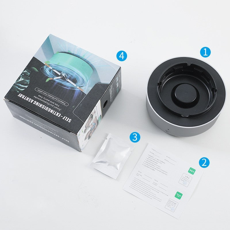 Automatic Smoke Removal Air Purifier Ashtray – Portable Anion Ashtray for Home, Office & Car