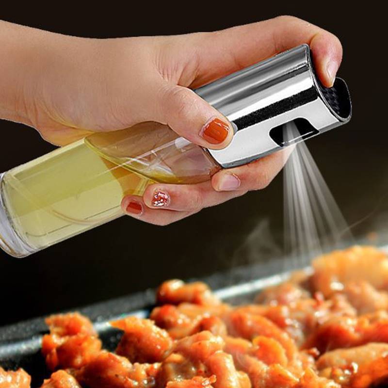 Oil & Vinegar Spray Bottle – Push Type Glass Oil Sprayer for BBQ, Cooking & Baking (100ml)