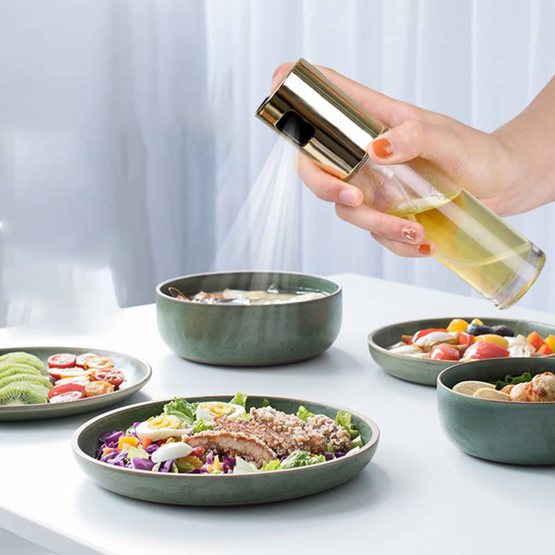 Oil & Vinegar Spray Bottle – Push Type Glass Oil Sprayer for BBQ, Cooking & Baking (100ml)