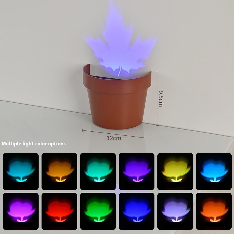 Colorful Flower Pot Night Light – Creative LED Potted Plant Lamp for Home Decoration