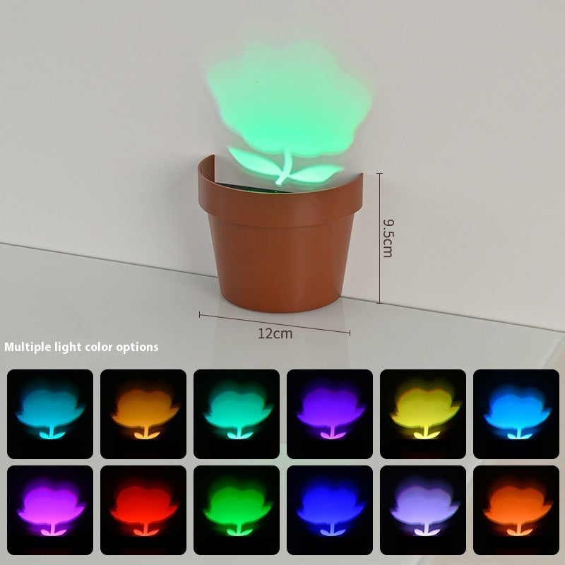 Colorful Flower Pot Night Light – Creative LED Potted Plant Lamp for Home Decoration