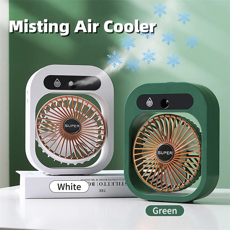 Mini Air Conditioning Desk Fan – USB Rechargeable Misting Fan & Air Cooler | 3-Speed Portable Humidifier for Home & Office (UK)