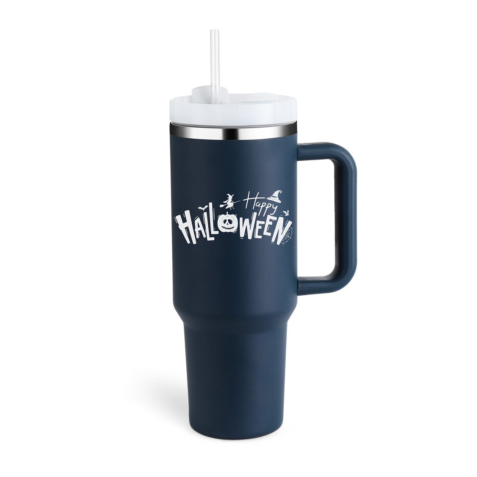 40oz Insulated Tumbler with Handle & Straw – Stainless Steel Vacuum Coffee Mug with Lid