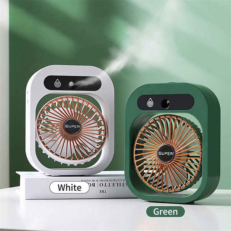 Mini Air Conditioning Desk Fan – USB Rechargeable Misting Fan & Air Cooler | 3-Speed Portable Humidifier for Home & Office (UK)