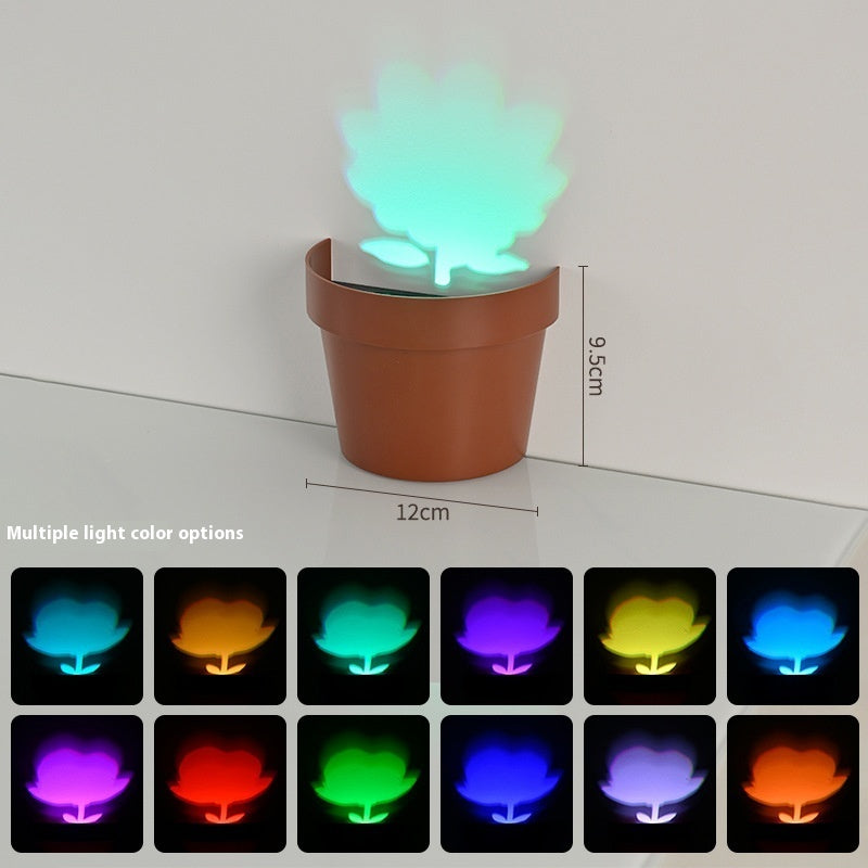 Colorful Flower Pot Night Light – Creative LED Potted Plant Lamp for Home Decoration
