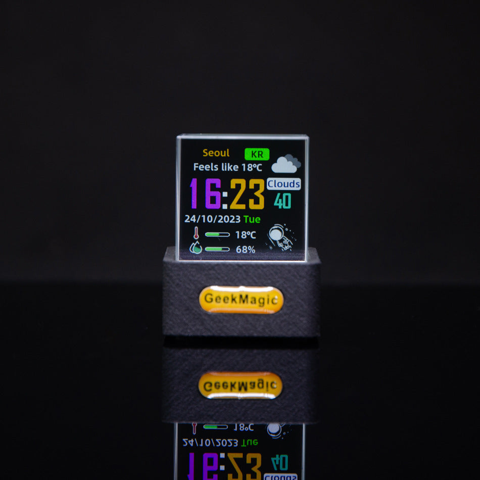 Trendy Mini Transparent WiFi Weather Clock – Modern Digital Weather & Time Display