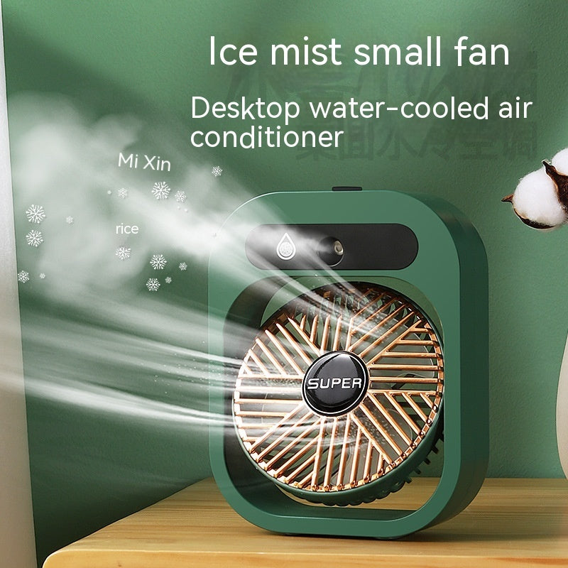 Mini Air Conditioning Desk Fan – USB Rechargeable Misting Fan & Air Cooler | 3-Speed Portable Humidifier for Home & Office (UK)
