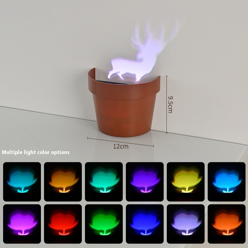 Colorful Flower Pot Night Light – Creative LED Potted Plant Lamp for Home Decoration