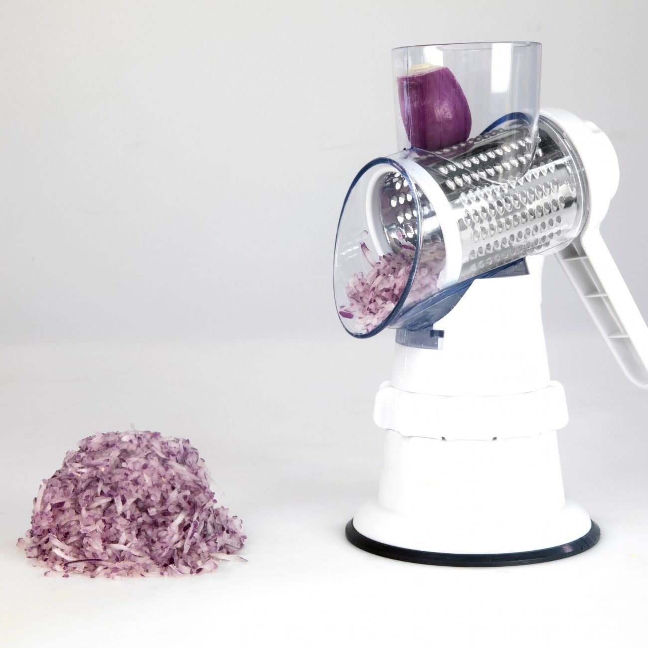 3-in-1 Manual Vegetable Slicer – Rotary Grater, Chopper, Mandoline Shredder for Kitchen (BPA-Free)