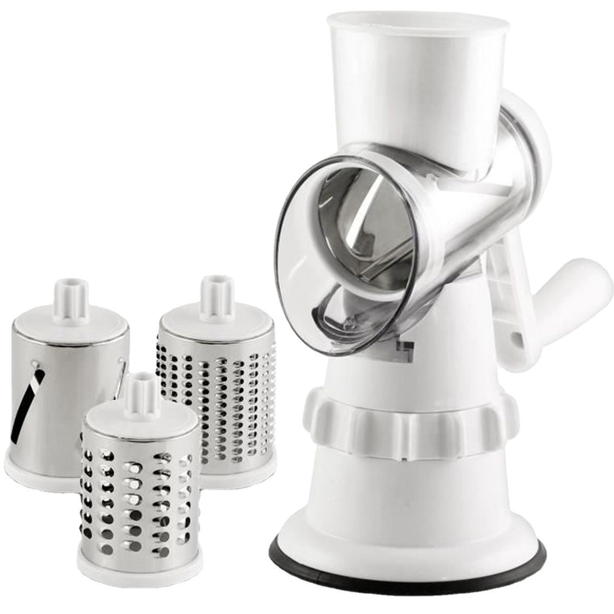 3-in-1 Manual Vegetable Slicer – Rotary Grater, Chopper, Mandoline Shredder for Kitchen (BPA-Free)
