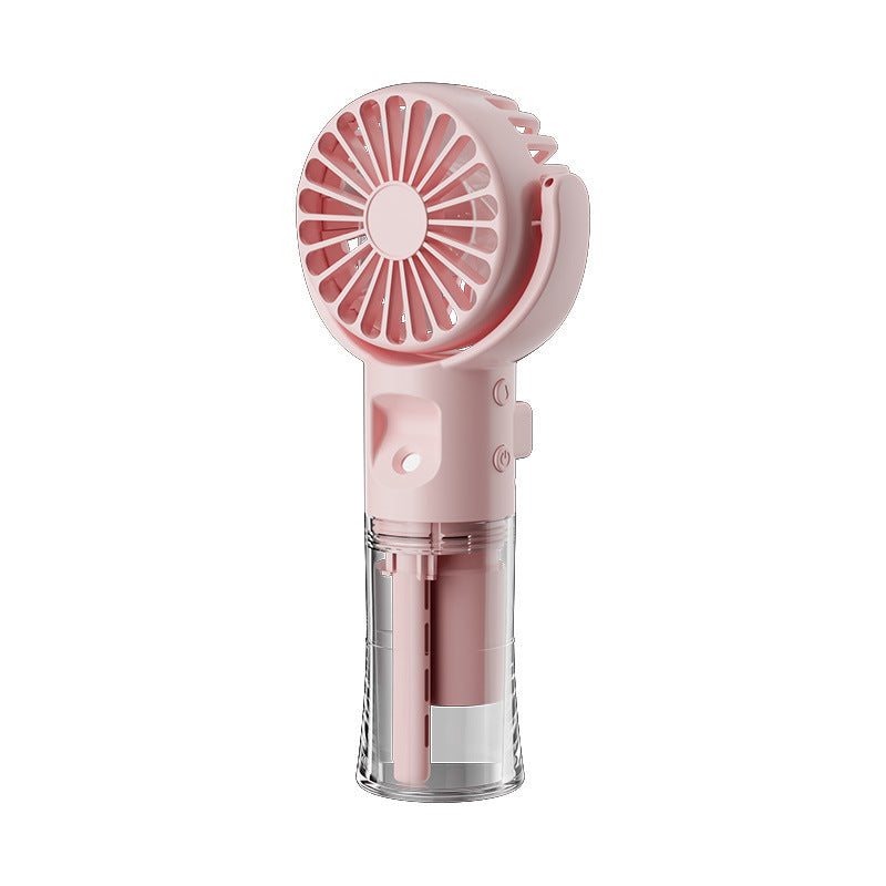 Portable Handheld Mist Fan with 4-Speed Spray – USB Rechargeable Mini Cooling Fan for Summer Outdoors