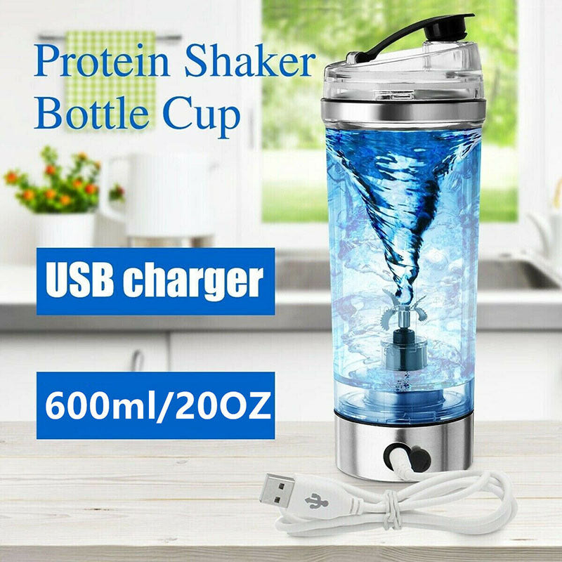Electric Protein Shaker Bottle – USB Rechargeable Vortex Mixer Cup for Gym, Sports, Coffee, and Shakes (600ml)