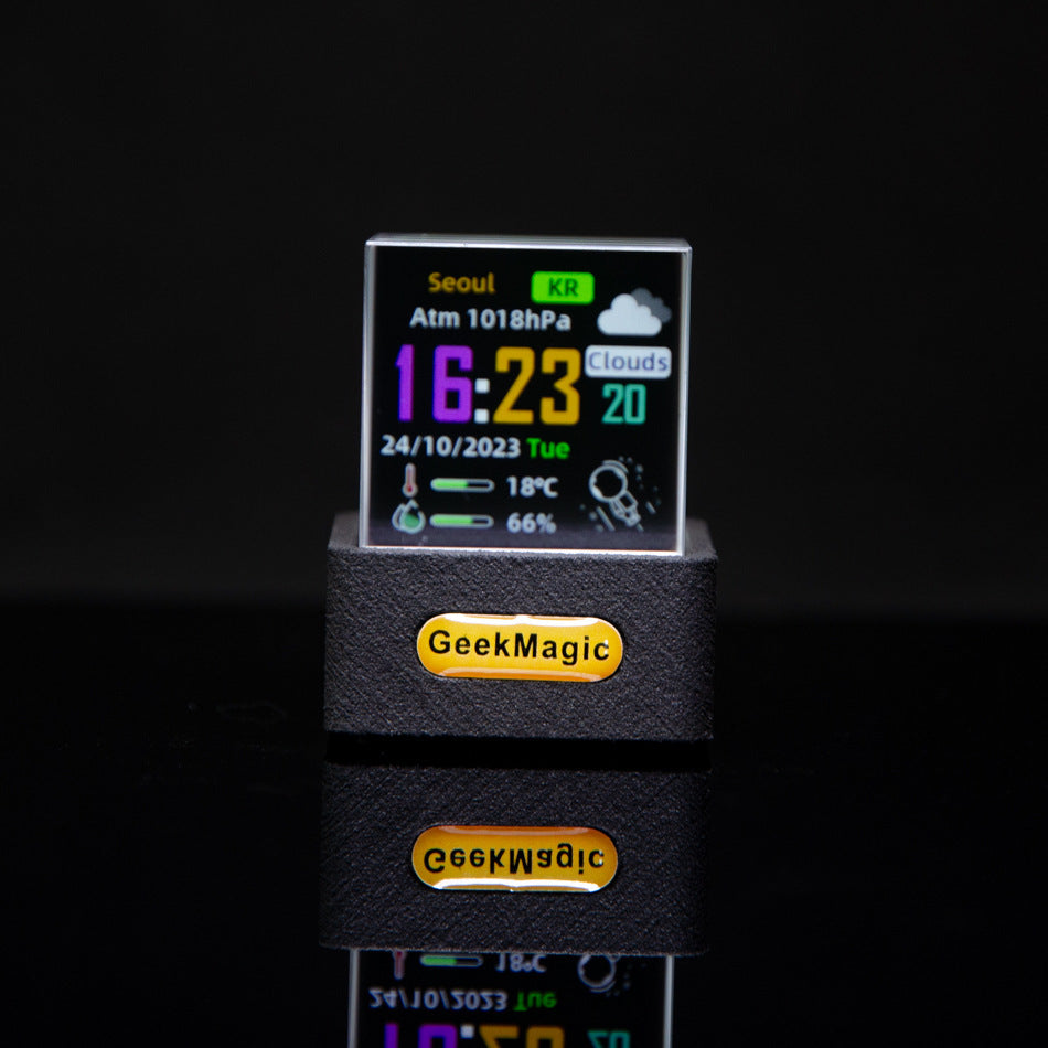 Trendy Mini Transparent WiFi Weather Clock – Modern Digital Weather & Time Display