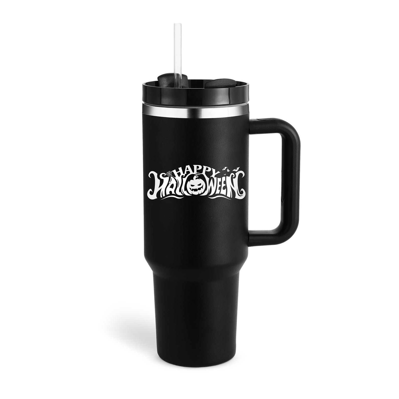 40oz Insulated Tumbler with Handle & Straw – Stainless Steel Vacuum Coffee Mug with Lid