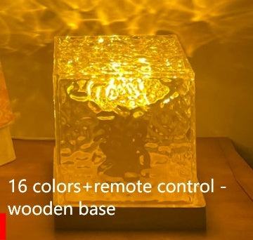 LED Water Ripple Ambient Night Light – 16 Colour Crystal Lamp with Remote Control & USB Charging