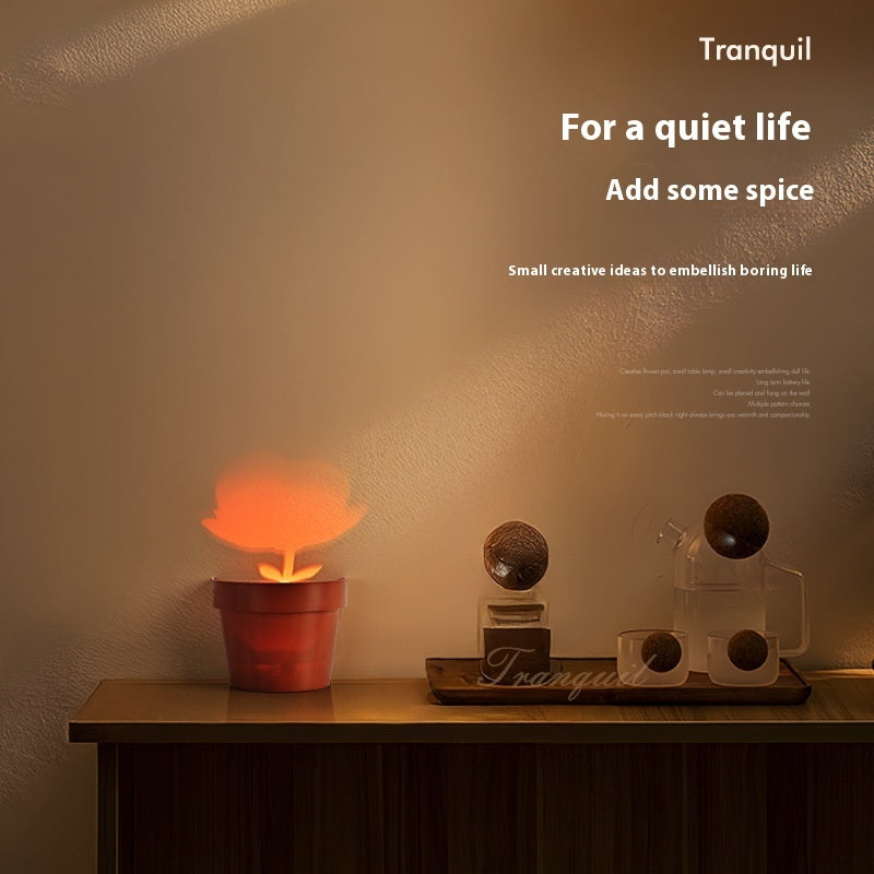 Colorful Flower Pot Night Light – Creative LED Potted Plant Lamp for Home Decoration