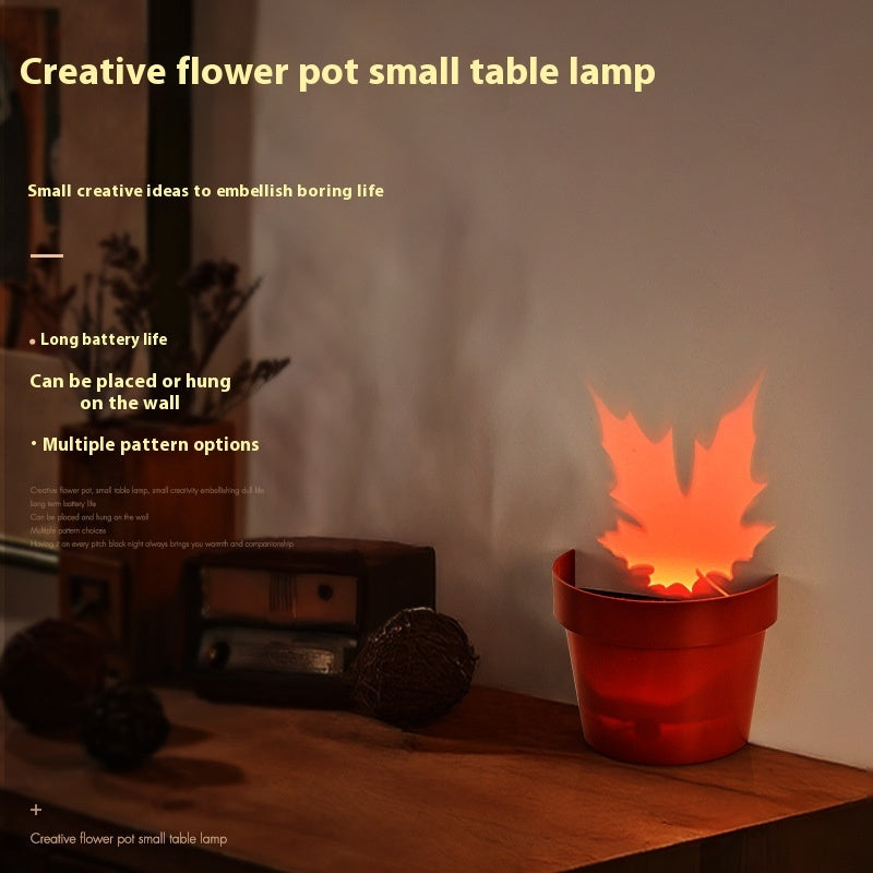 Colorful Flower Pot Night Light – Creative LED Potted Plant Lamp for Home Decoration