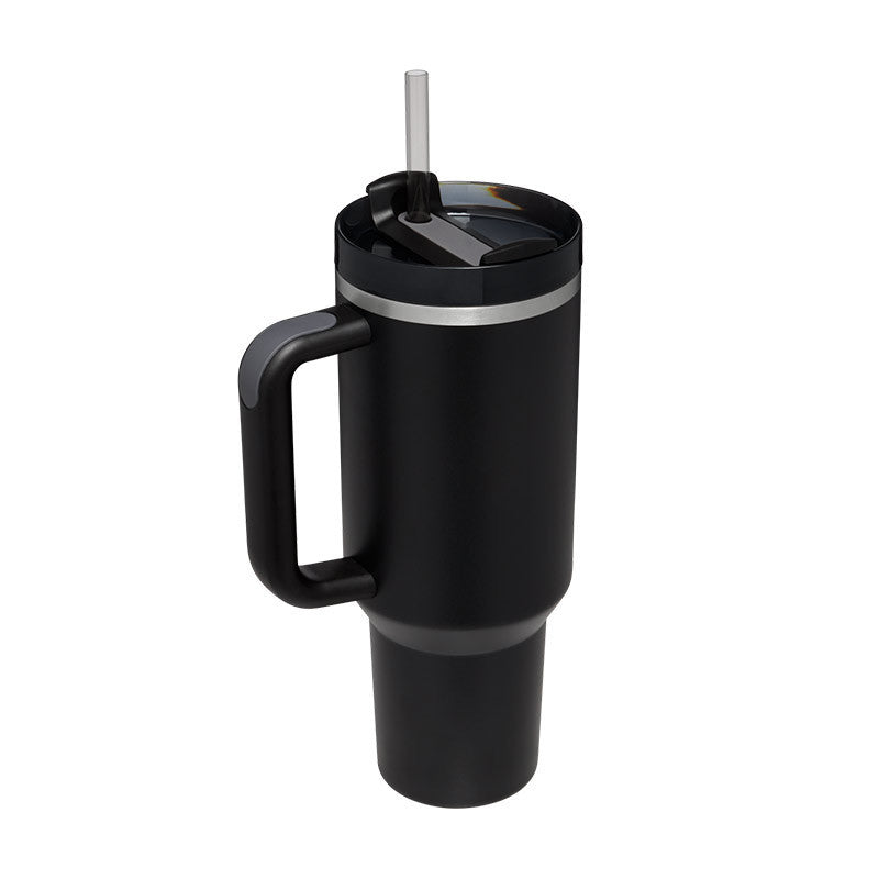 40oz Insulated Tumbler with Handle & Straw – Stainless Steel Vacuum Coffee Mug with Lid