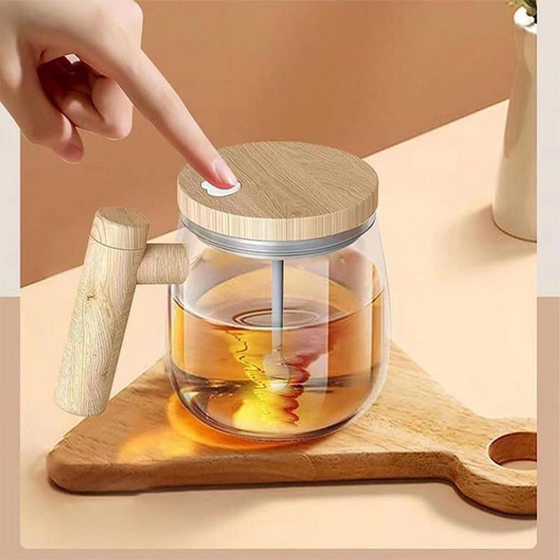 400ML Self-Stirring Coffee Mug – Electric Automatic Mixing Glass Cup for Coffee & More